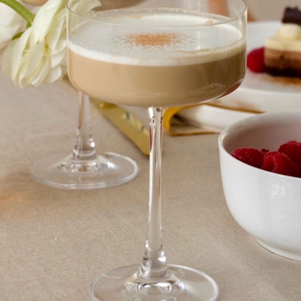 Crystal Clear Glass Coupe Pair